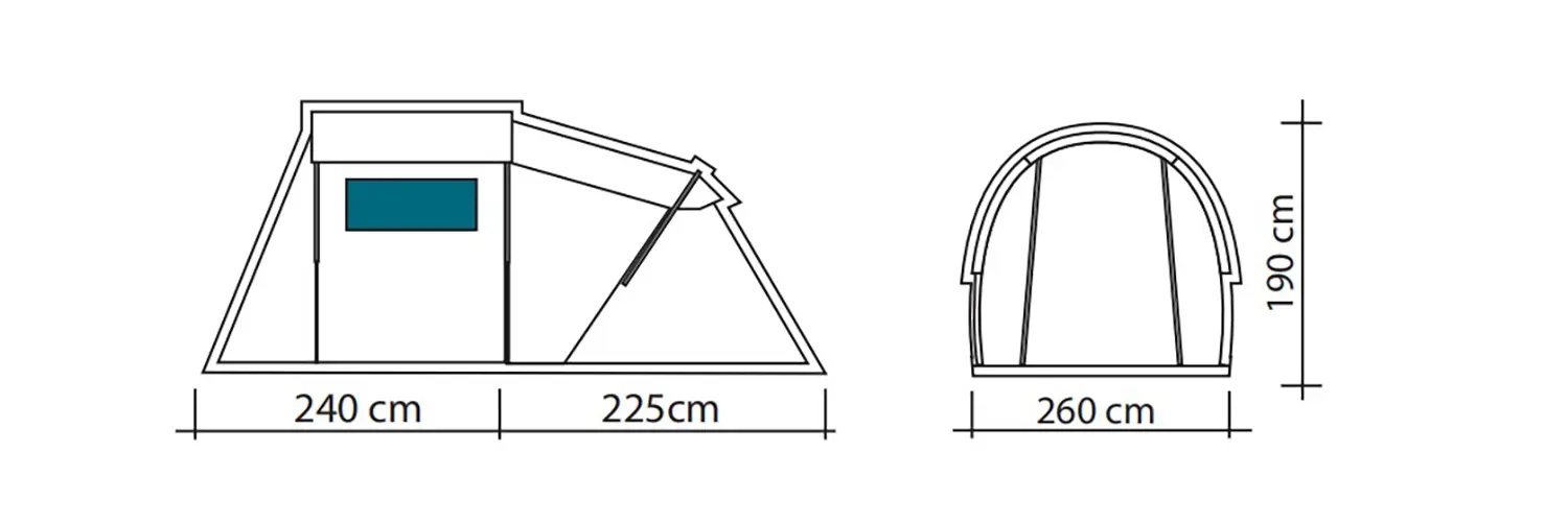 Versatile Two-Bedroom Camping Tent Featuring a Living Room