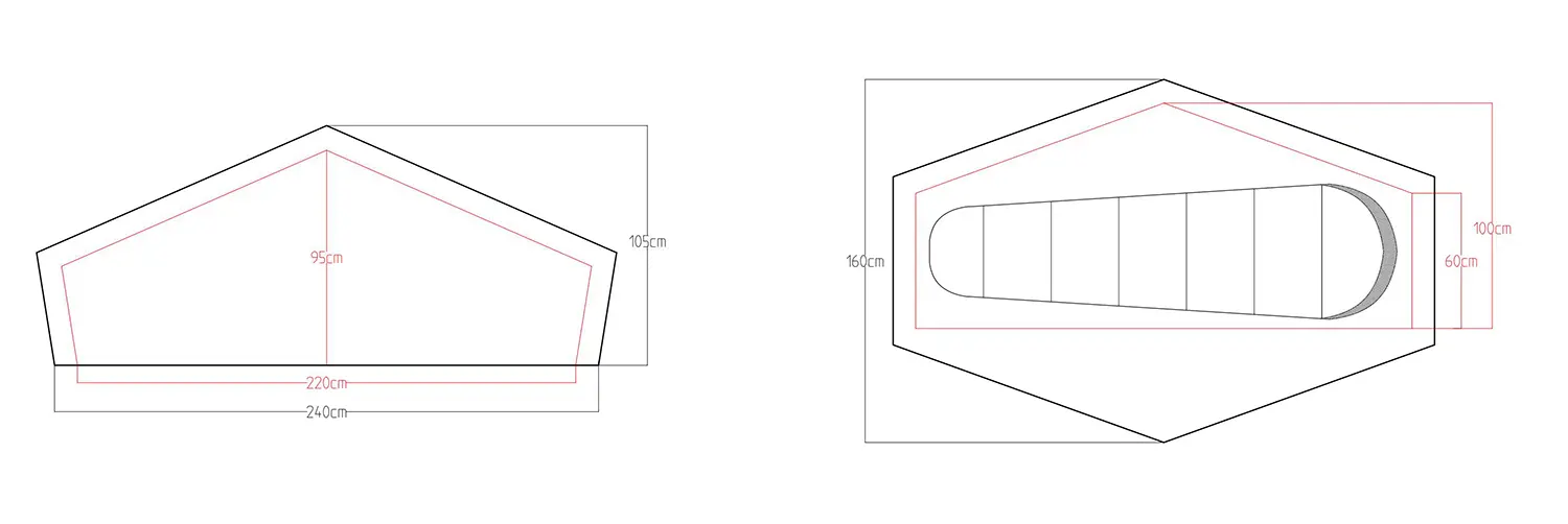 Ultralight 1-Person Backpacking Tunnel Tent