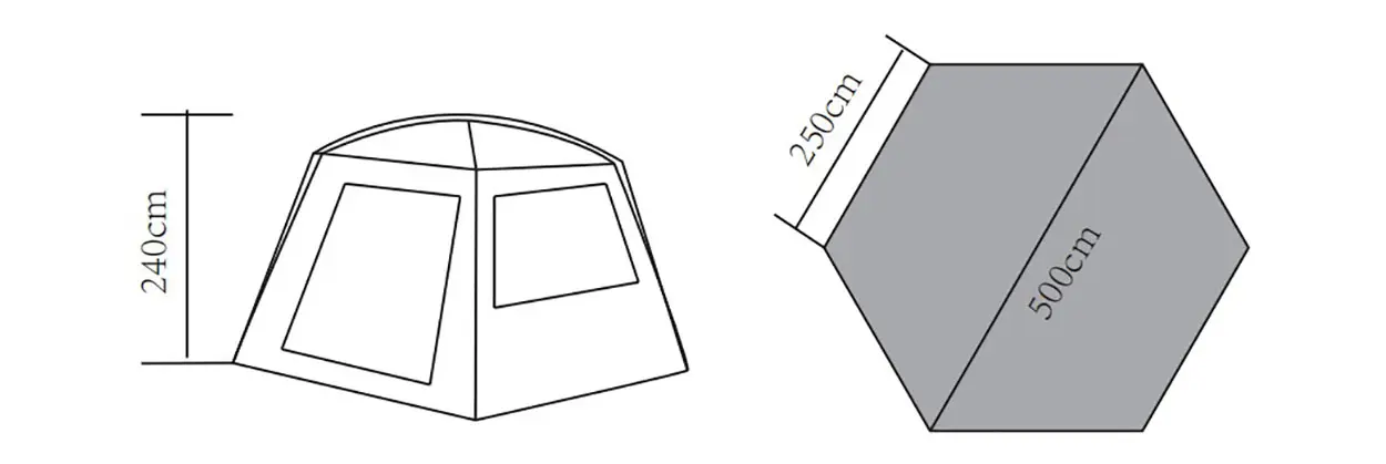 Hexagonal Family Camping Tent 1