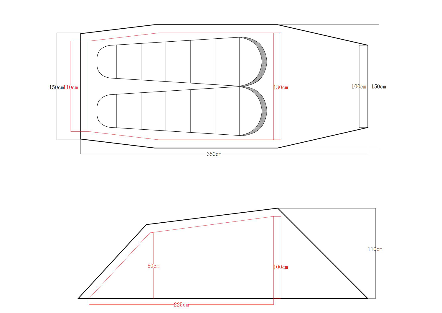 Ultralight 2-Person Backpacking Tunnel Tent